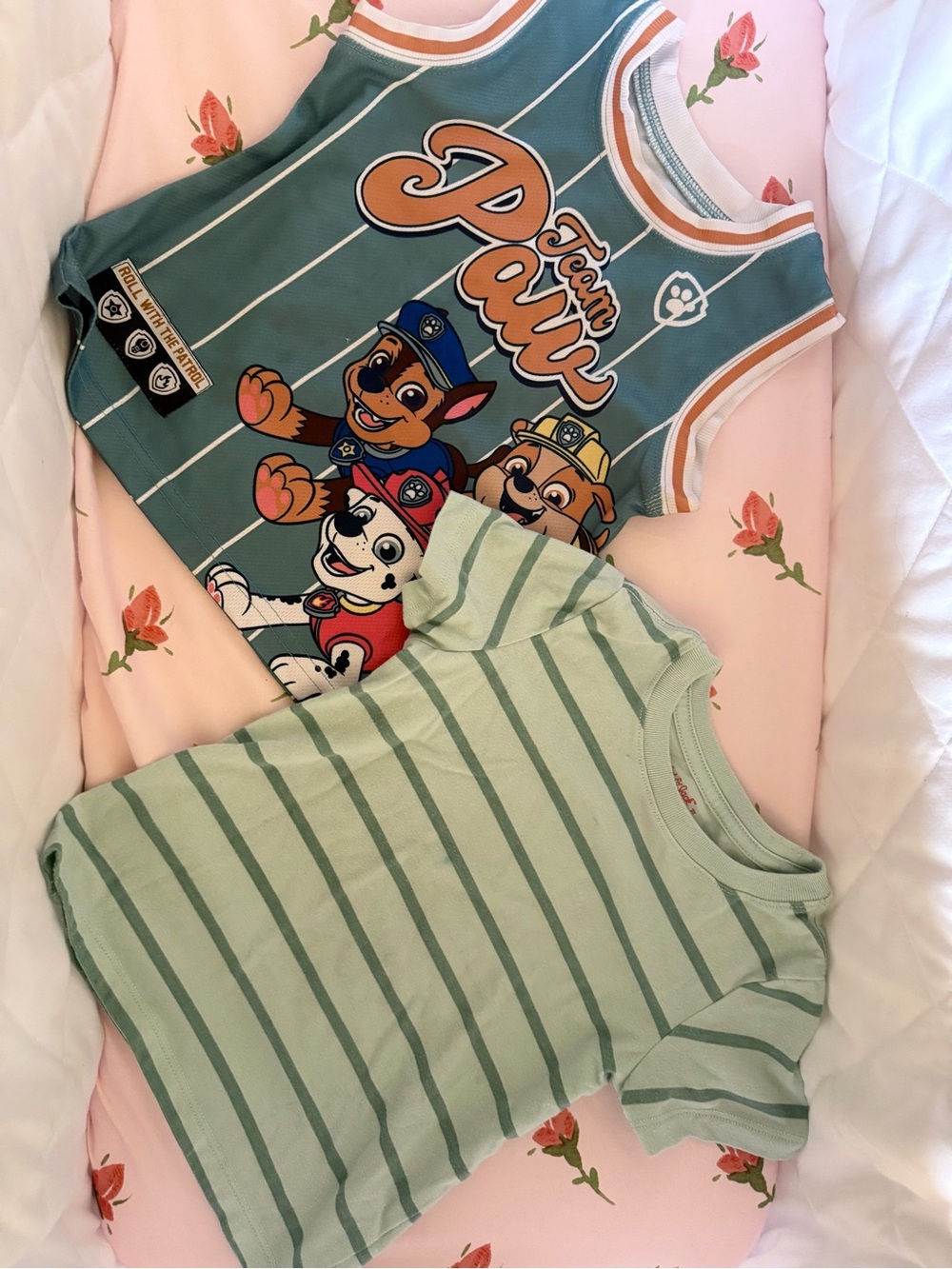 Paw Patrol and stripes Toddler Shirts